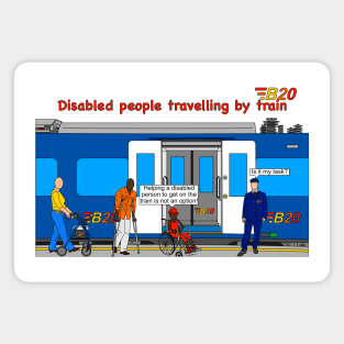 Disabled people travelling by train Magnet